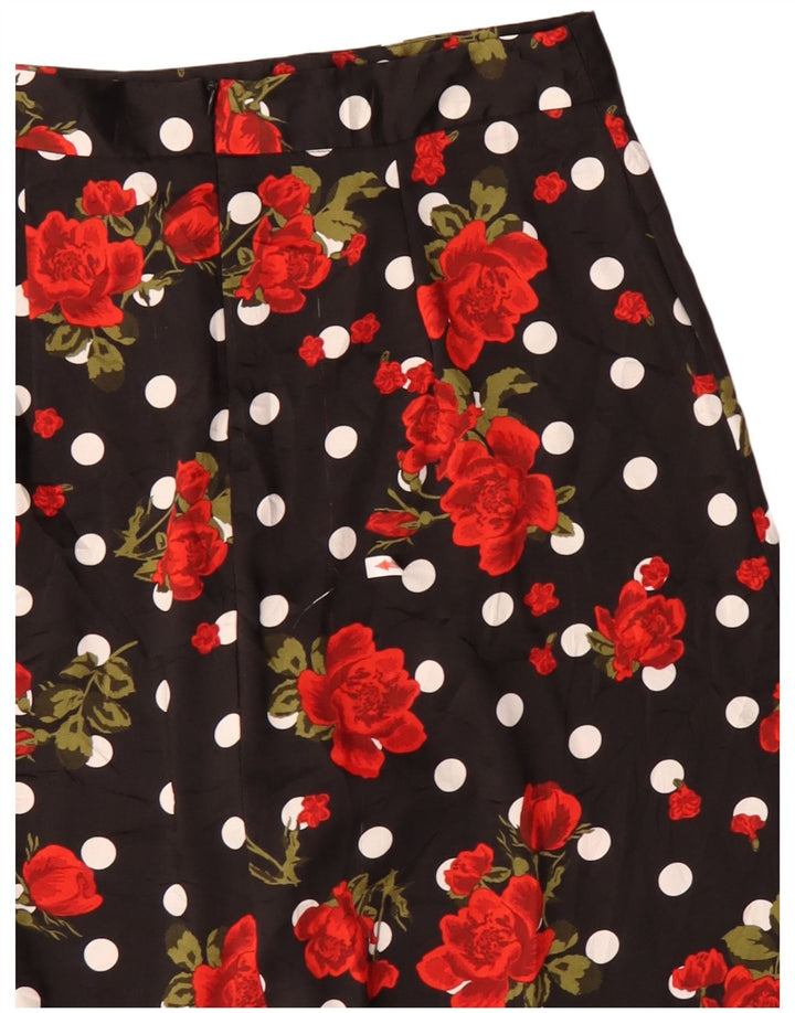 Zara Femme Jupe Asymétrique A-Line Medium W30 Noir Floral Polyester