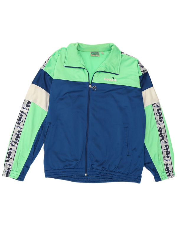 Diadora Survêtement complet graphique pour hommes UK 40 Bleu moyen Polyester color block