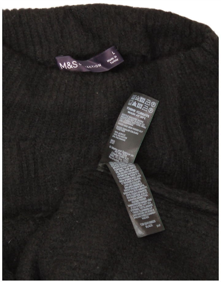 Marks & Spencer Pull col roulé pour femme UK 14 Large Acrylique Noir