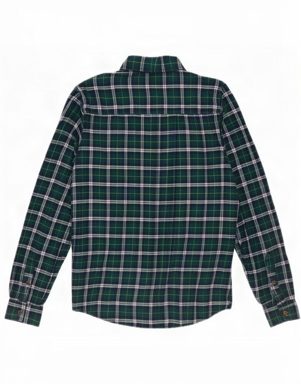 Superdry Chemise en flanelle pour femme UK 14 Grand coton à carreaux vert