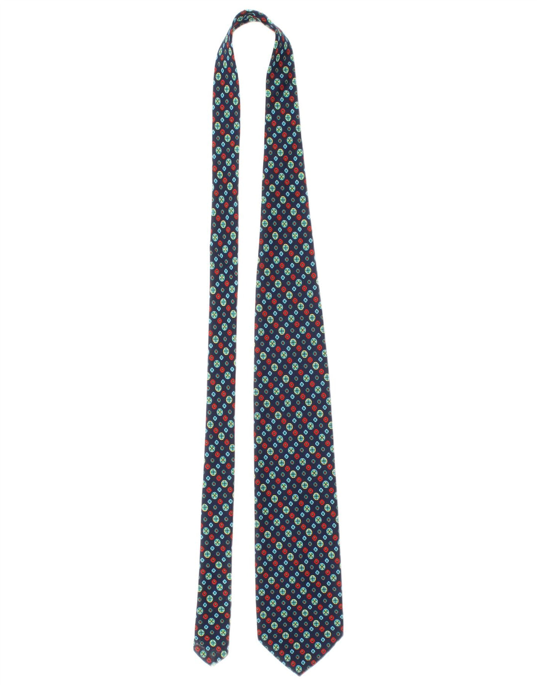 Salvatore Ferragamo Cravate Homme Taille Unique Bleu Marine Géométrique Soie Classique