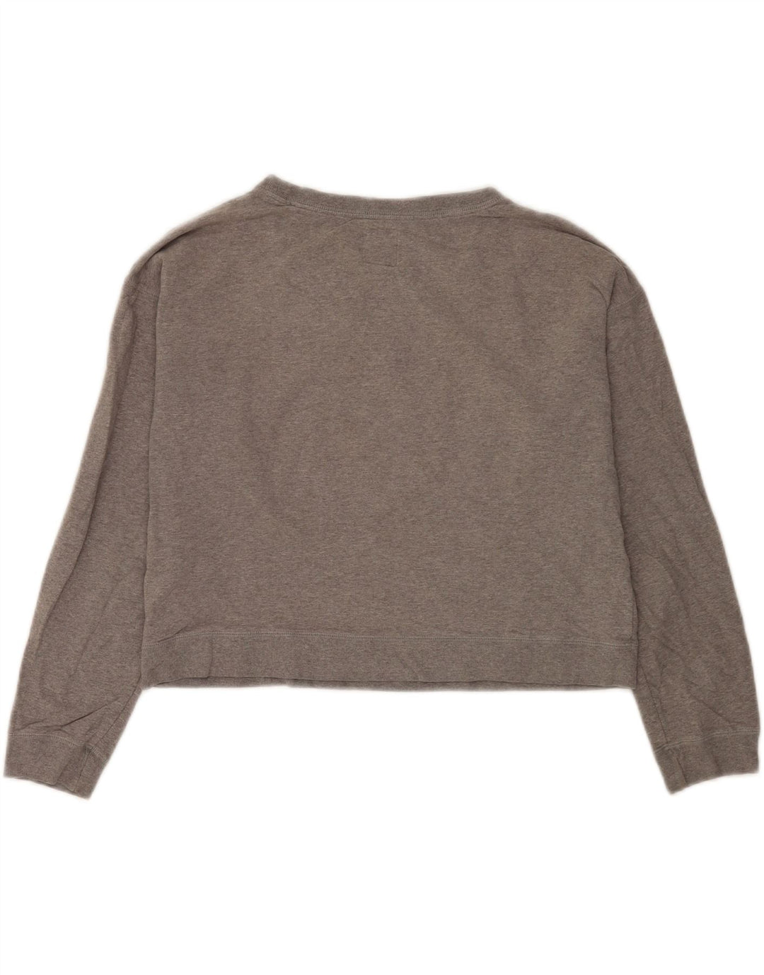 Jack Wills Sweat-shirt court graphique pour femme UK 12 Gris moyen Coton
