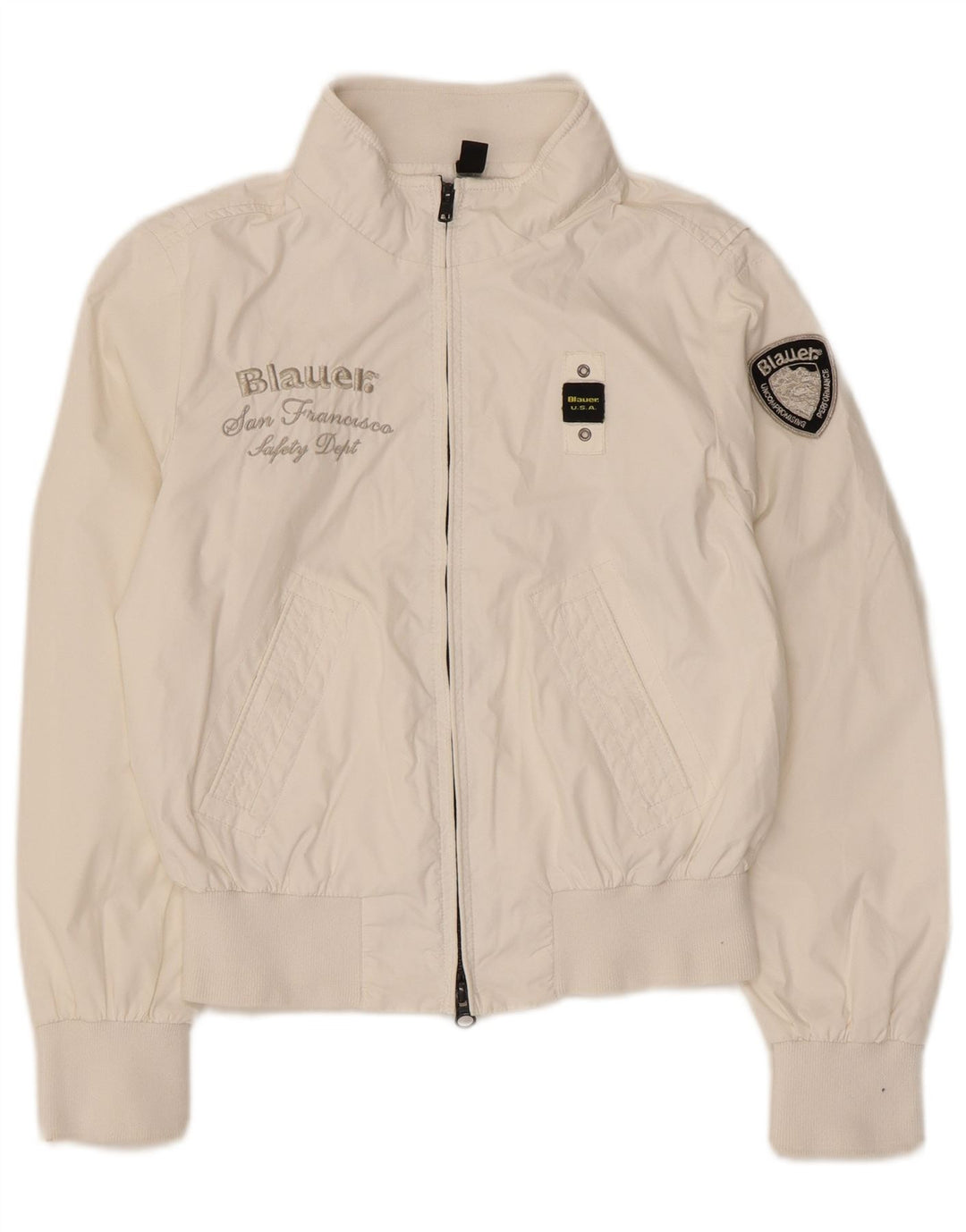 Blauer Veste Bomber Graphique Fille 9-10 Ans Nylon Blanc