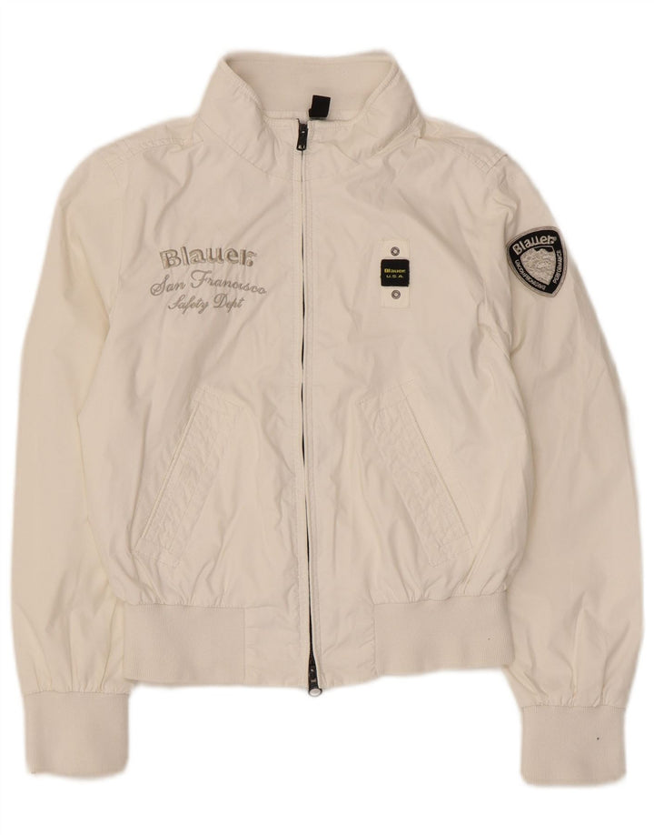 Blauer Veste Bomber Graphique Fille 9-10 Ans Nylon Blanc