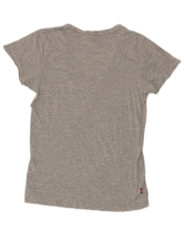 Levi's T-Shirt Femme UK 14 Large Gris Coton