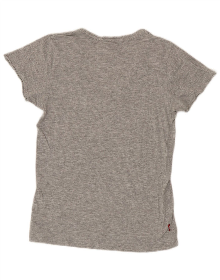 Levi's T-Shirt Femme UK 14 Large Gris Coton