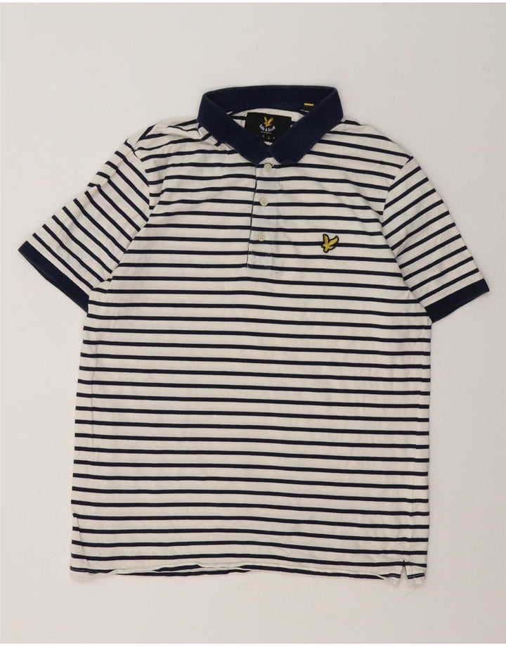 Lyle & Scott Polo Homme Large Blanc Rayé Coton