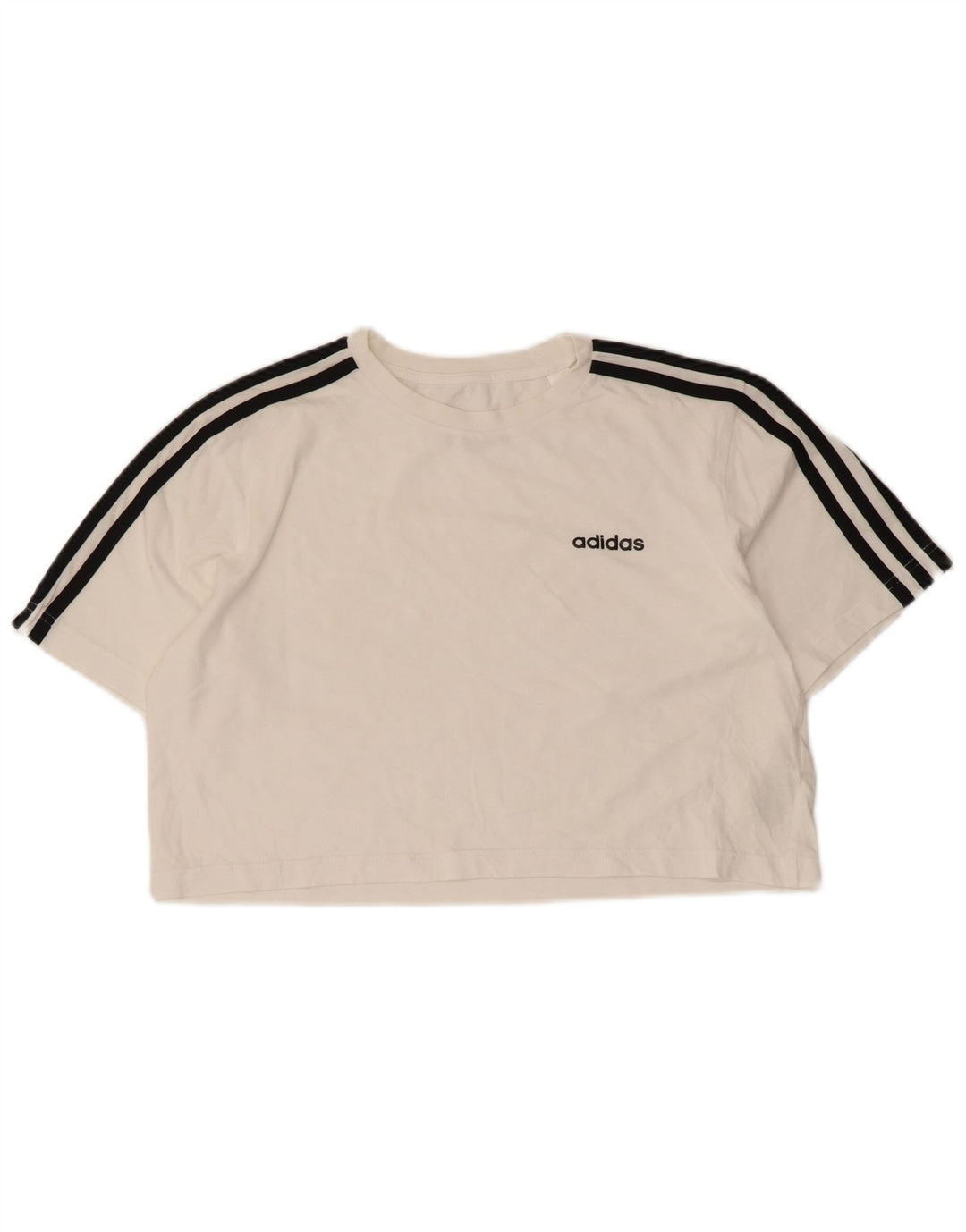 ADIDAS T-shirt court surdimensionné pour femme UK 4/6 XS Blanc Coton