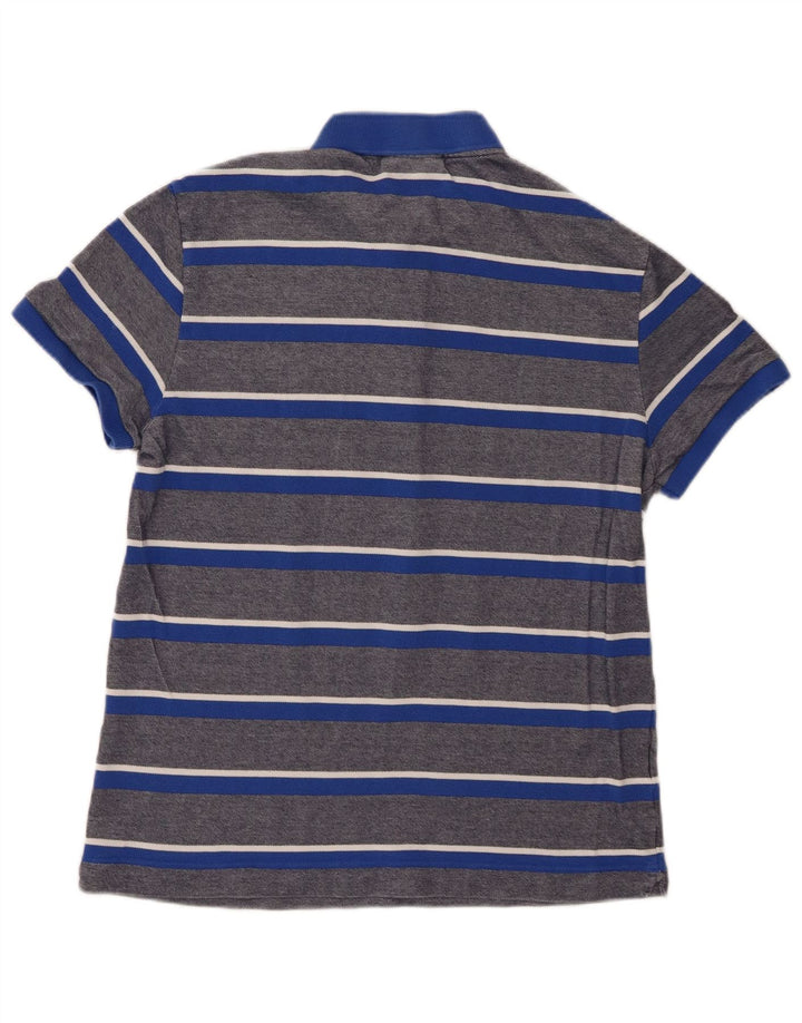 Lacoste Polo coupe classique pour homme taille 4 en coton rayé bleu moyen