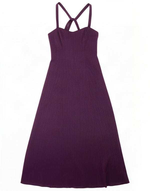 Debut Robe Maxi Halter Pour Femme UK 44 Viscose Violet Moyen