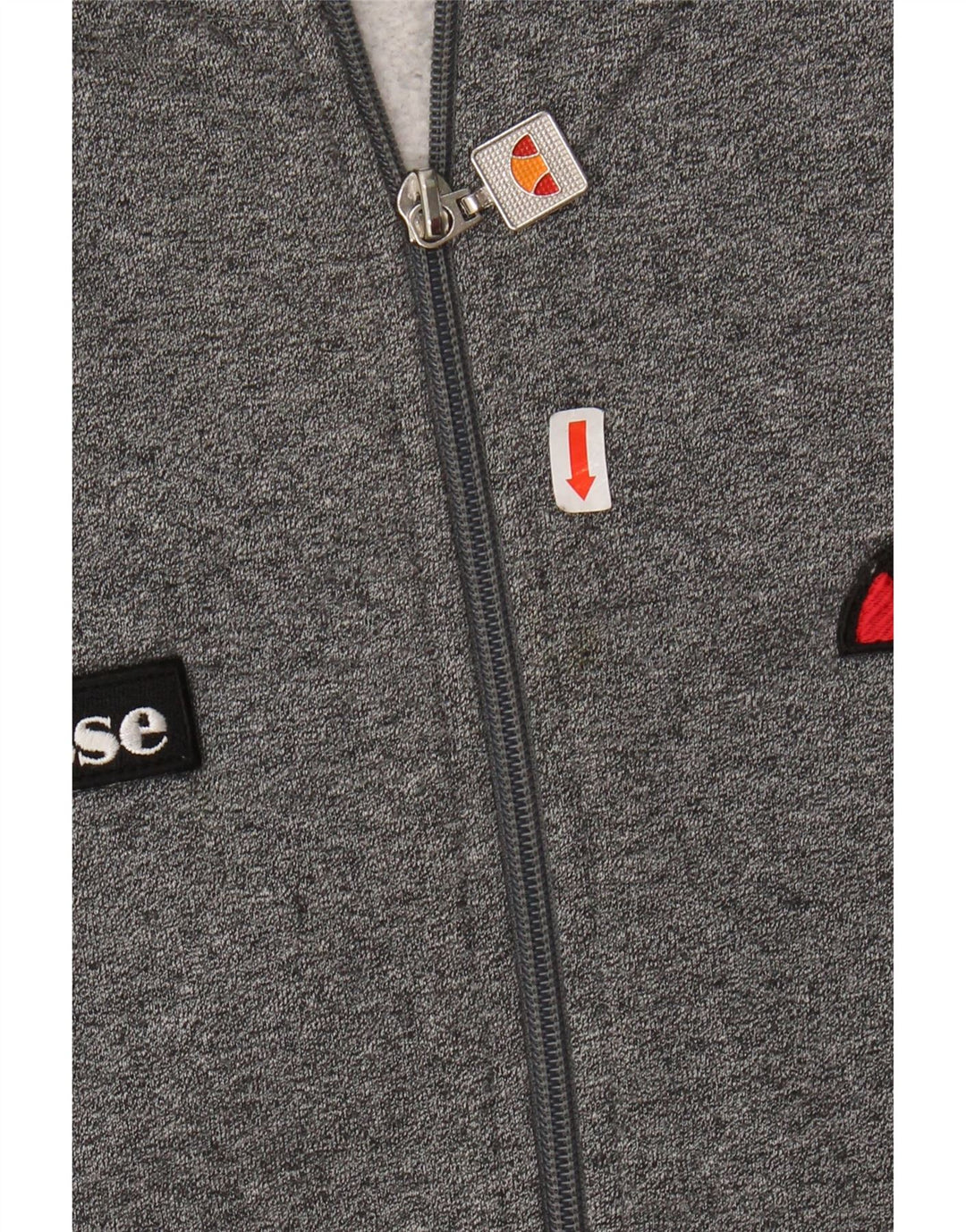 ELLESSE Pull à capuche zippé graphique pour femme UK 4 XS Gris chiné en coton