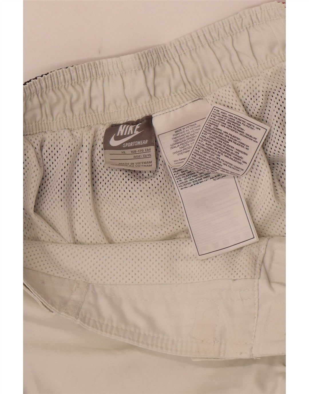 Nike Short de Bain Garçon 13-14 Ans XL Blanc Colorblock Polyester