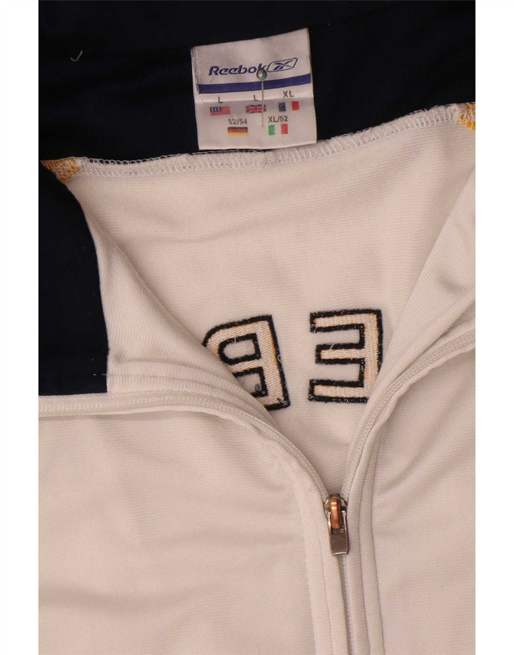 Reebok Veste de Survêtement Graphique Coupe Ample Homme Blanc Large Colorblock