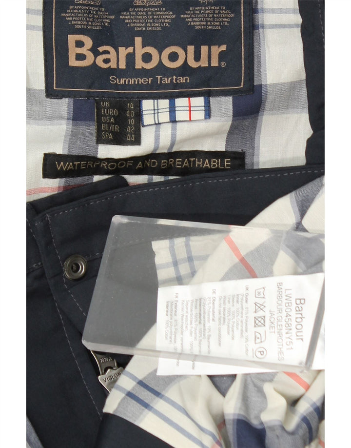 Barbour Veste Militaire Femme UK 14 Large Bleu Marine Polyester