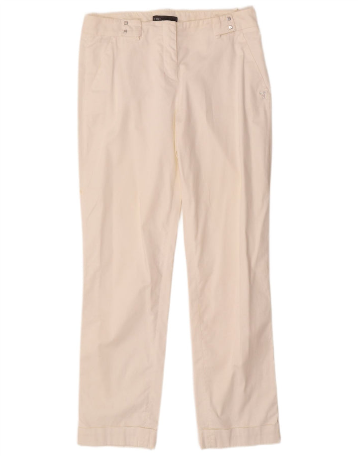 TRUSSARDI Pantalon Chino Droit Femme IT 42 Medium W28 L28 Coton Blanc