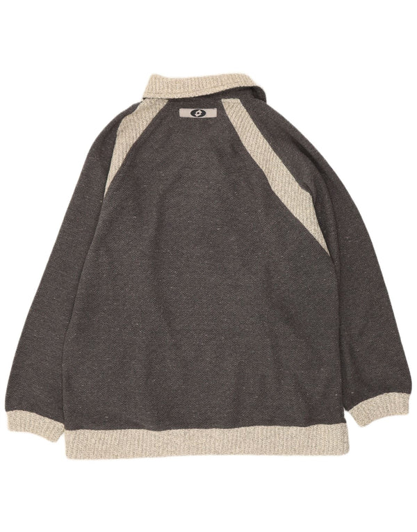 Lotto Pull surdimensionné à col polo pour femme UK 12 Gris moyen moucheté