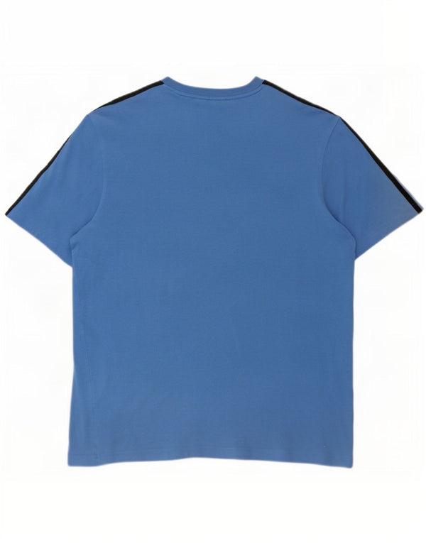 Adidas T-shirt graphique pour homme en coton bleu grand