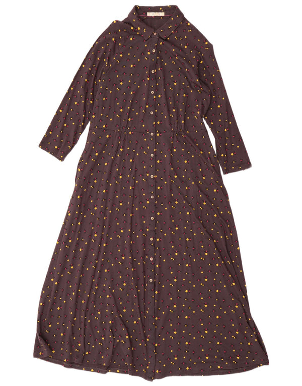 Robe chemise longue à manches 3/4 White Stuff pour femme UK 10 Small Gris à pois