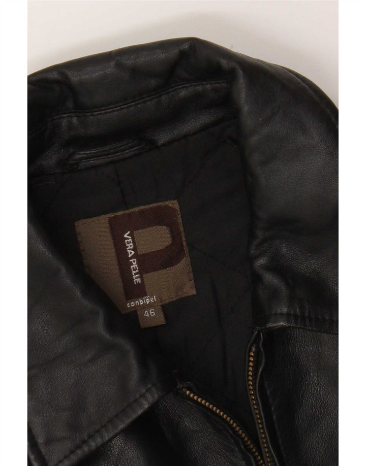 Conbipel Veste en Cuir Femme IT 46 Grand Cuir Noir