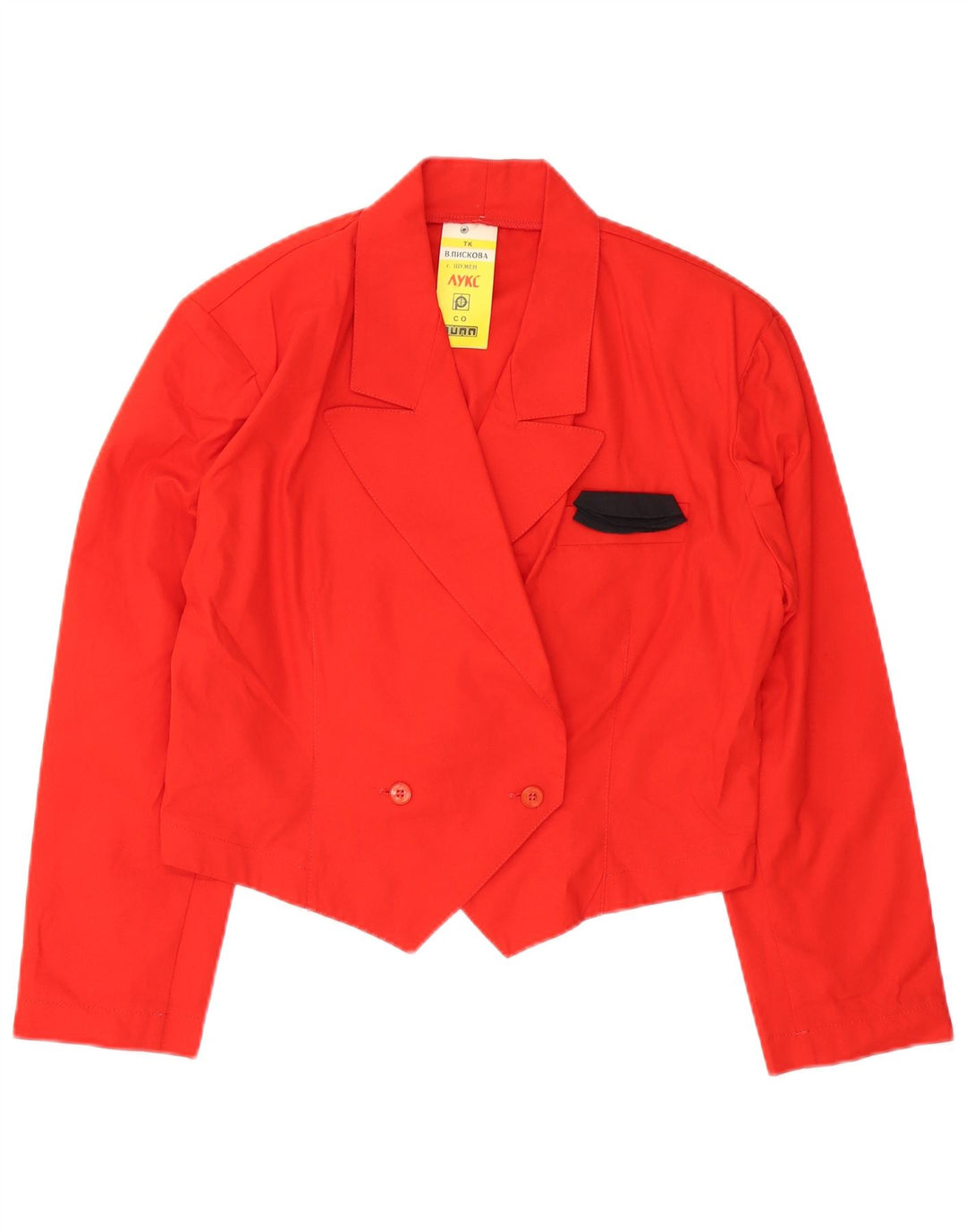 vintage Femme Double Breasted Blazer Veste UK 16 Grand Rouge