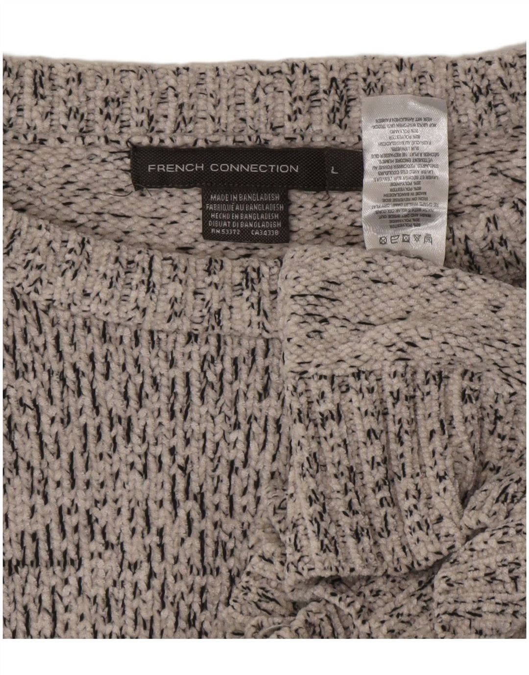 FRENCH CONNECTION Pull col bateau pour homme en polyester gris Taille L