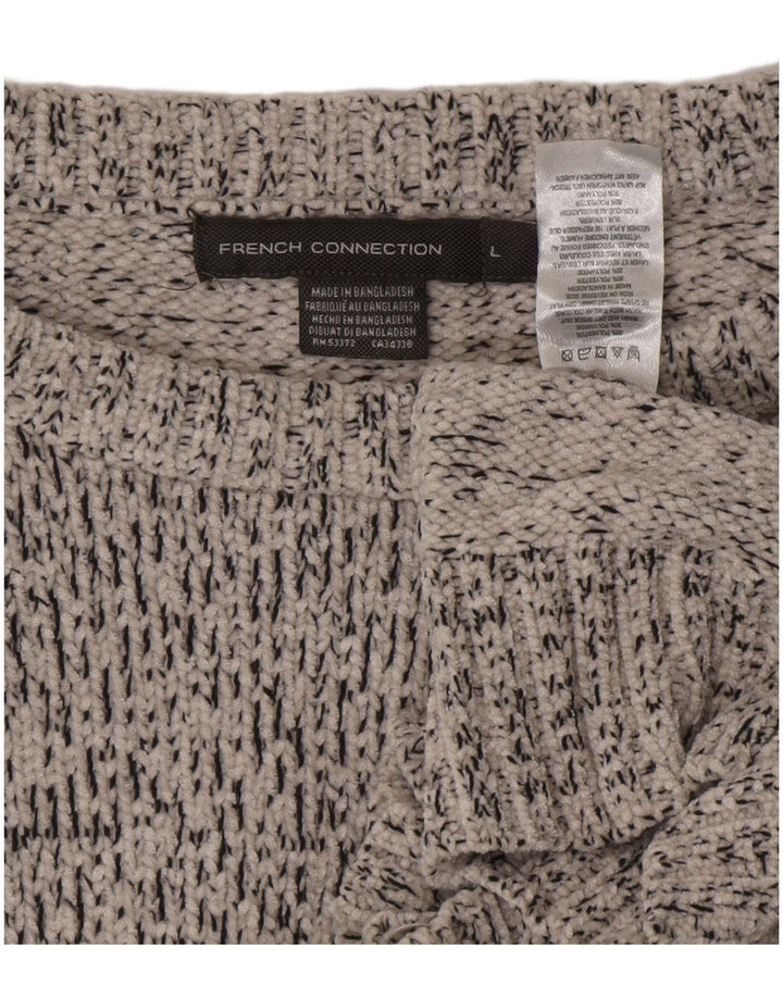 FRENCH CONNECTION Pull col bateau pour homme en polyester gris Taille L