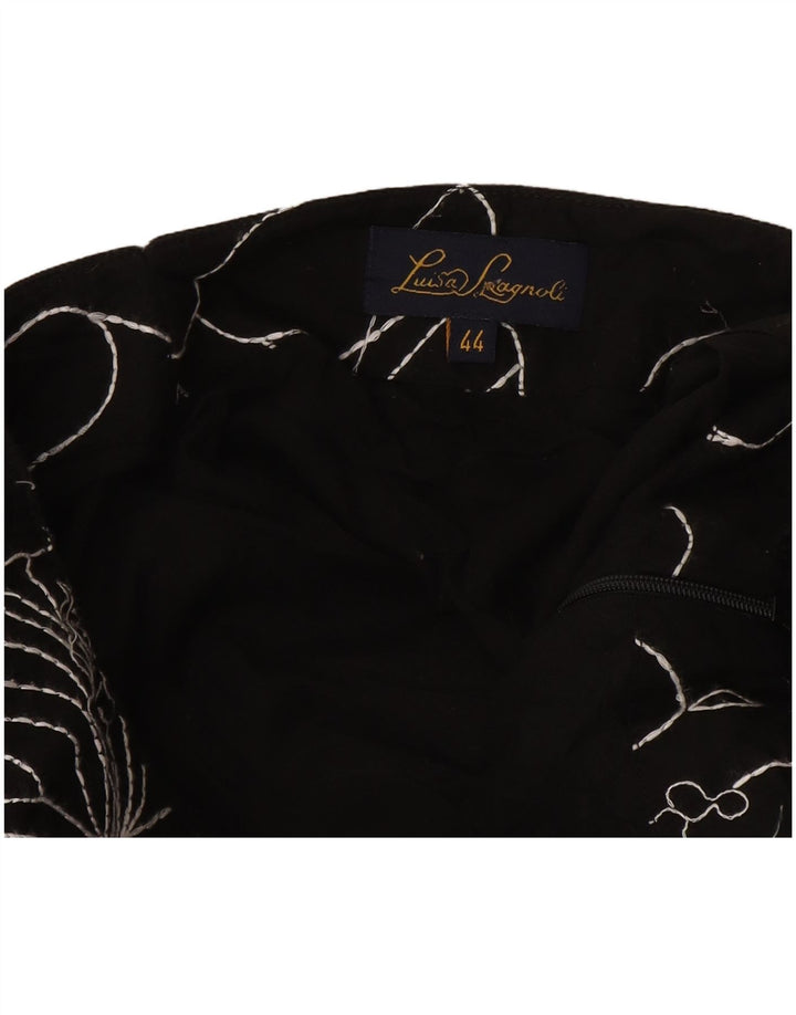 Luisa Spagnoli Jupe trapèze pour femme IT 44 Medium W28 Noir Floral