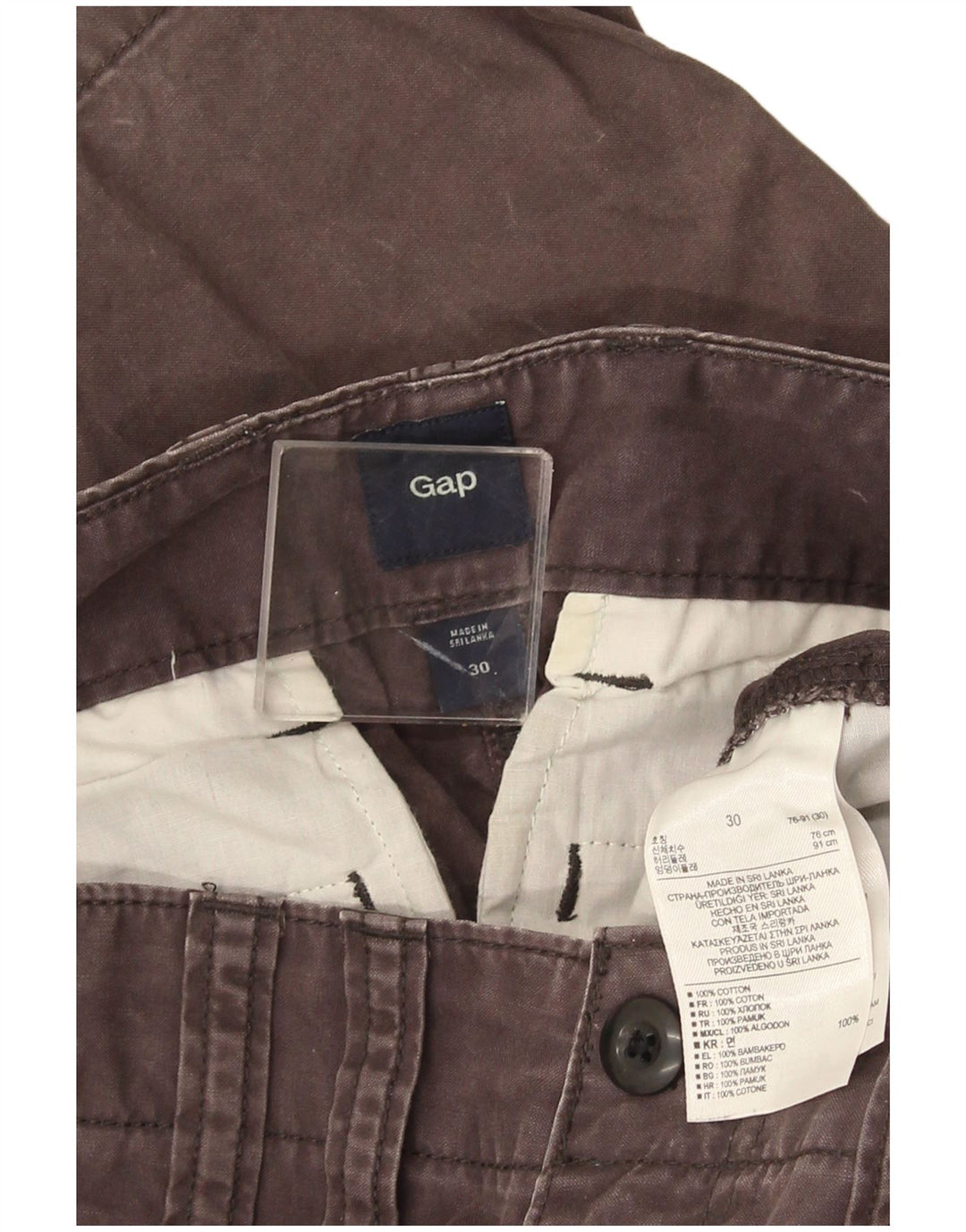Gap Pantalon Capri Cargo Homme W30 L22 Gris Coton