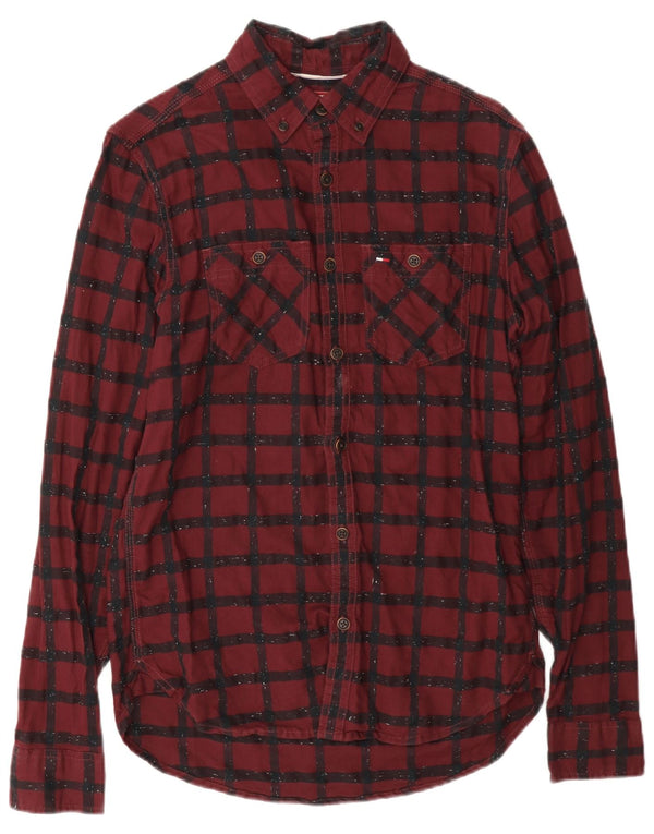Tommy Hilfiger Chemise en flanelle XS pour homme à carreaux bordeaux