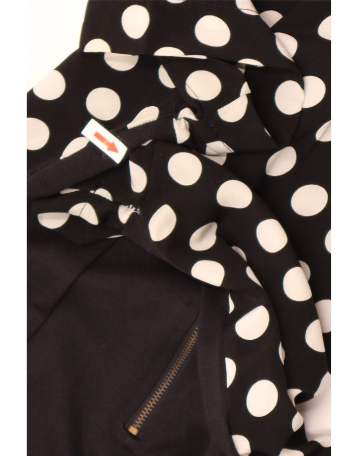 Zara Robe droite pour femme UK 12 Polyester noir moyen à pois