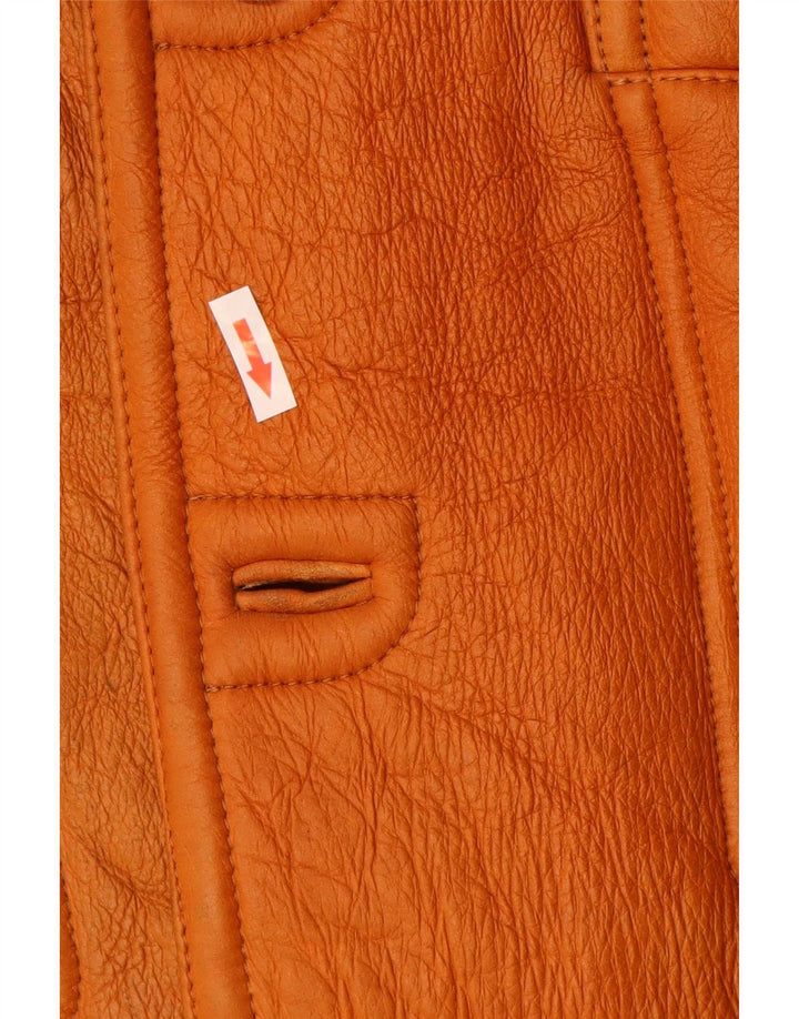 Vintage Veste en peau de mouton pour homme UK 38 Cuir marron moyen