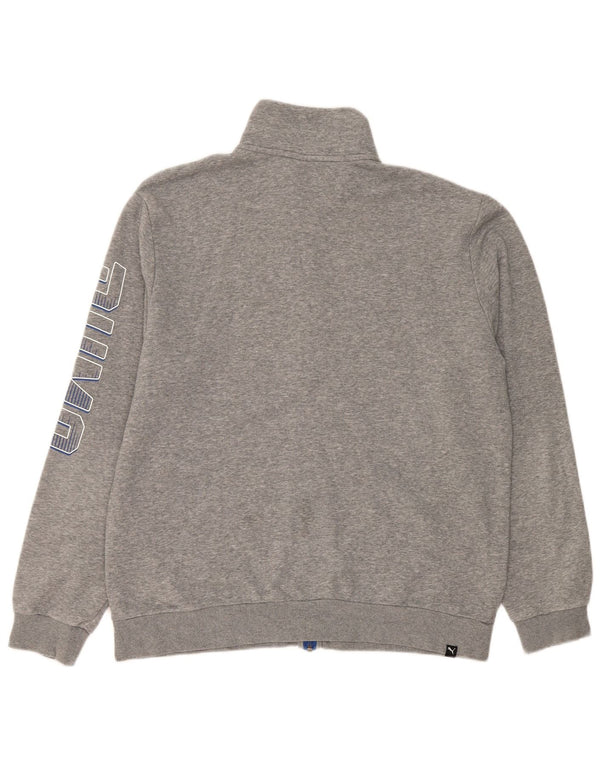 Puma Veste de survêtement graphique pour homme, grand, gris, coton moucheté