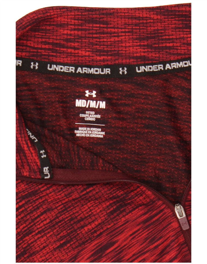 Under Armour Haut de Survêtement Zip Neck Pullover Homme Rouge Moyen Moucheté