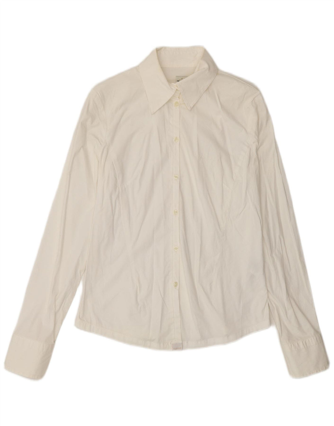 Calvin Klein Chemise Femme UK 12 Coton Blanc Moyen