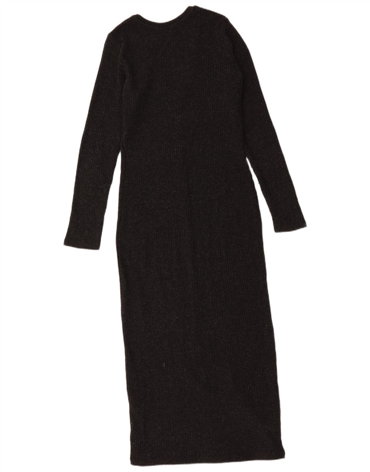 Zara Robe pull à manches longues pour femme UK 10 Petit Gris Polyester