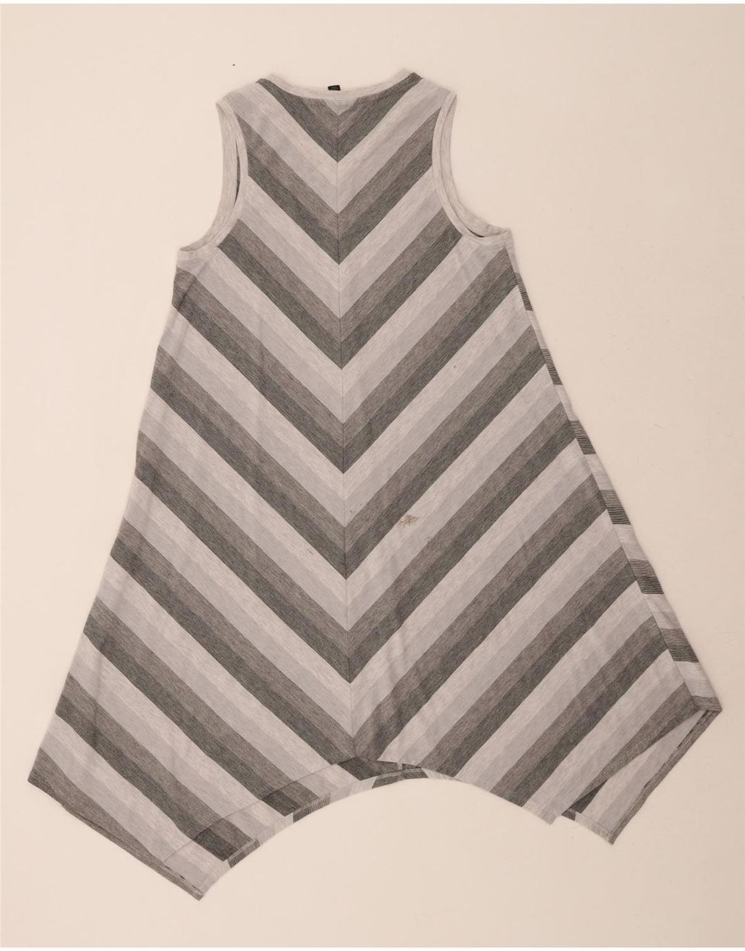 MOSSIMO Womens Sleeveless Tunic Dress UK 12 Medium Grey Striped Polyester Vintage Mossimo and Second-Hand Mossimo from Messina Hembry 