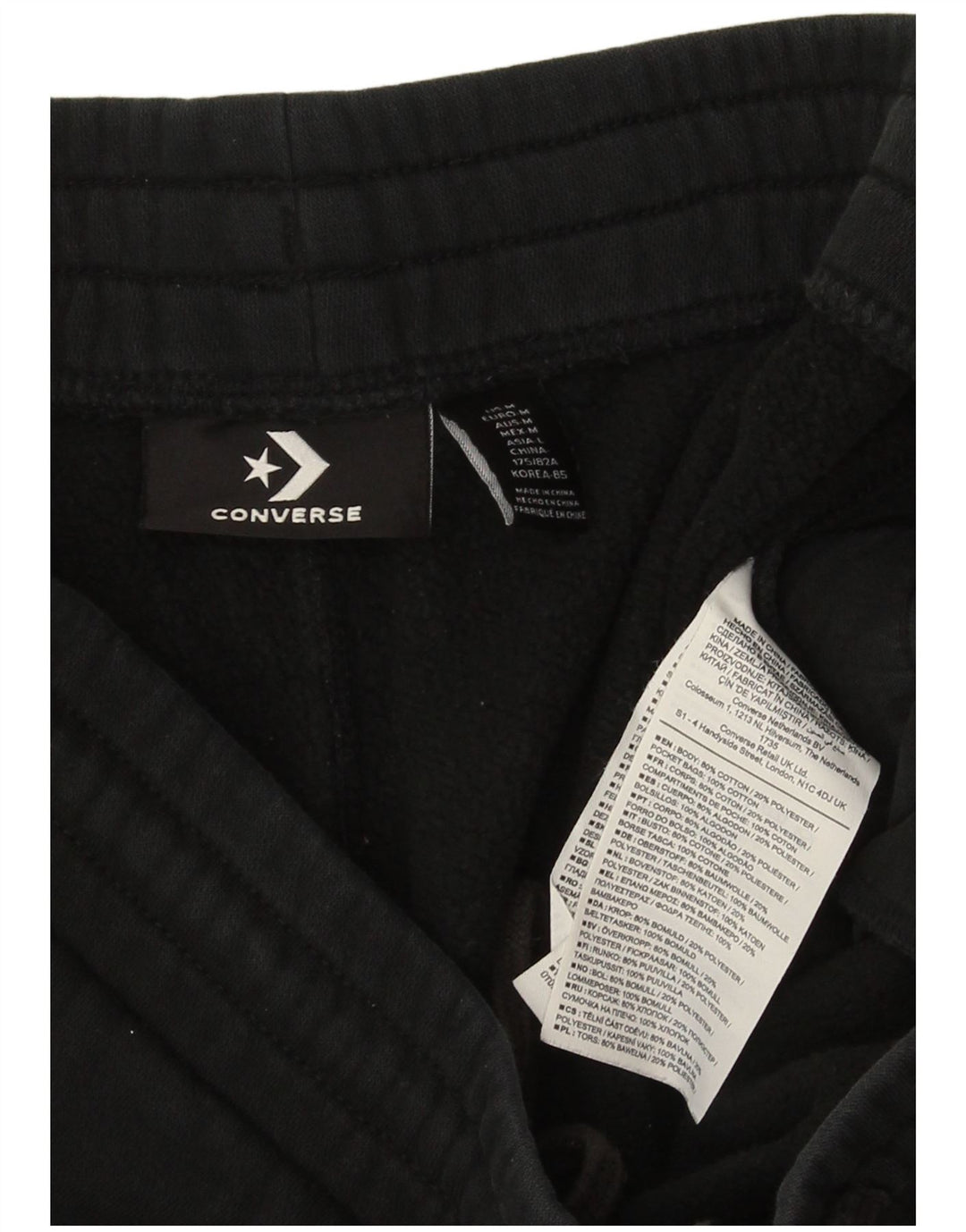 Converse Pantalon de Survêtement Graphique Homme Noir Moyen Coton