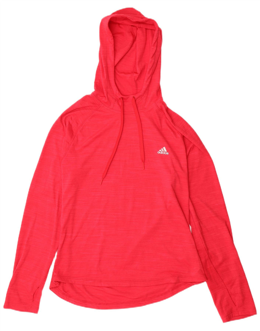 ADIDAS Femmes Climalite Haut à capuche à manches longues UK 16/18 Grand Rouge Moucheté