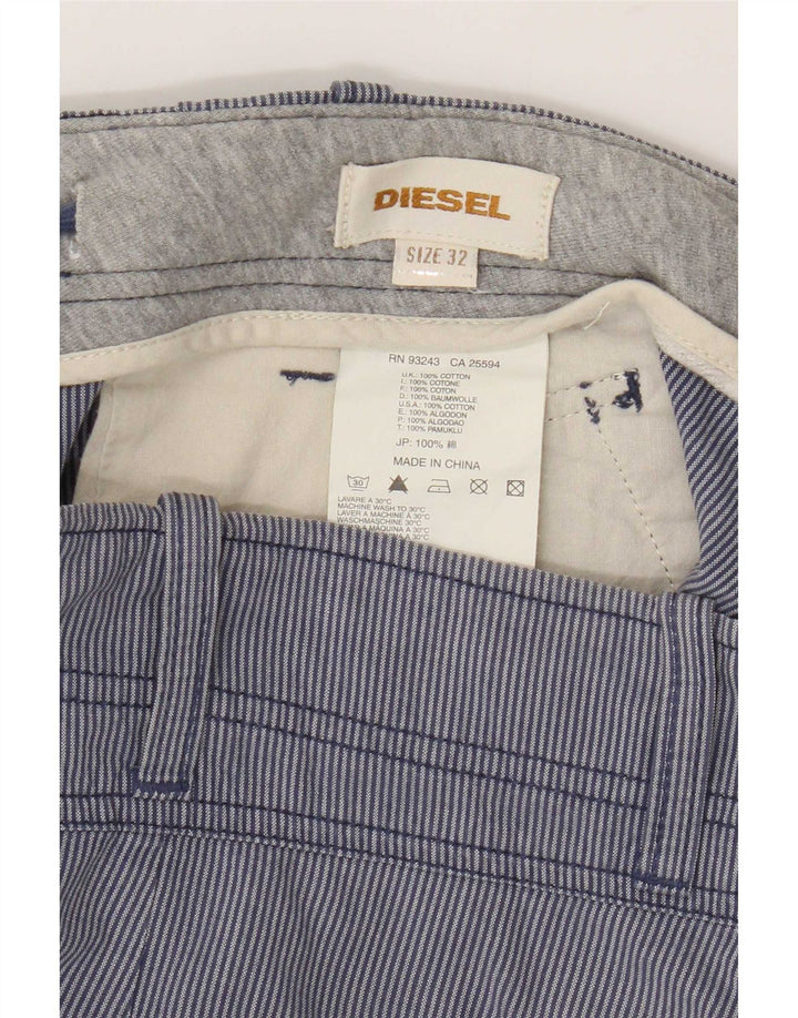 Diesel Short décontracté pour homme W32 en coton rayé bleu grand