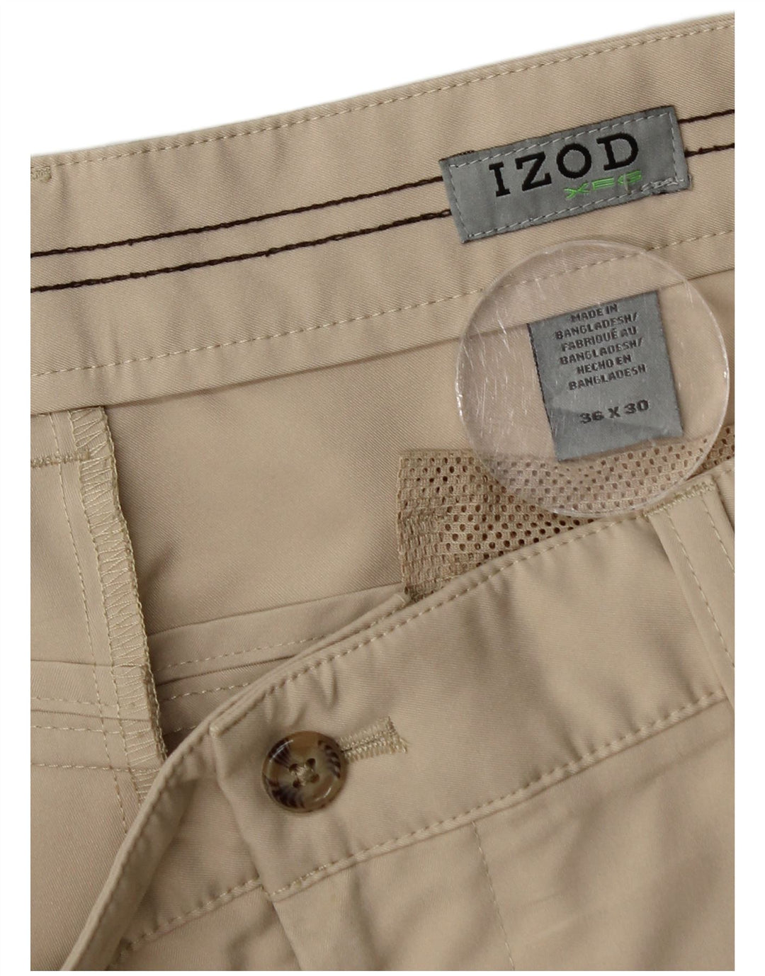 Izod Pantalon Chino Droit Homme W36 L28 Beige Polyester