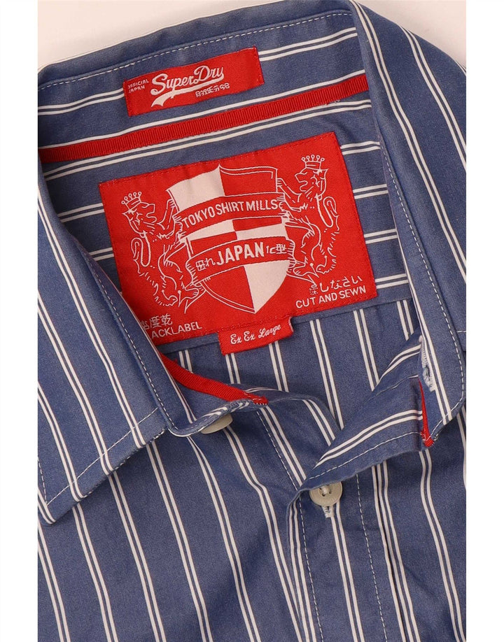 Superdry Chemise Homme 2XL Bleu Marine Rayé
