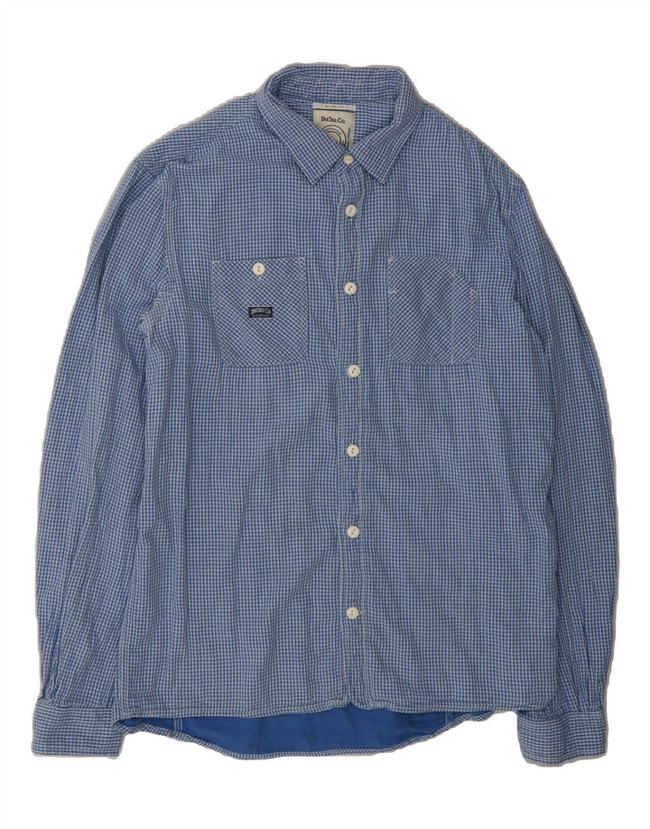 DIESEL Mens Slim Fit Flannel Shirt XL Blue Gingham Vintage Diesel and Second-Hand Diesel from Messina Hembry 