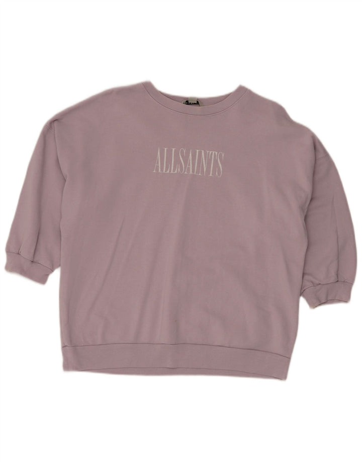 ALL SAINTS Sweat-shirt graphique surdimensionné pour femme UK 10 Petit Violet
