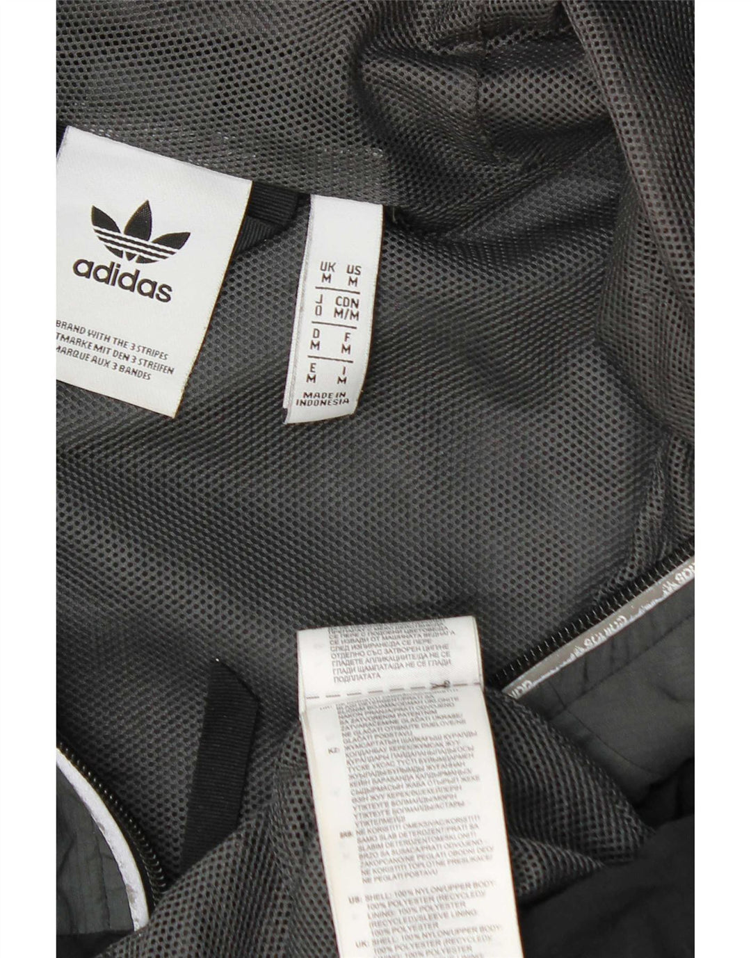 Adidas Veste de pluie à capuche pour homme UK 38 Gris moyen Nylon colour block