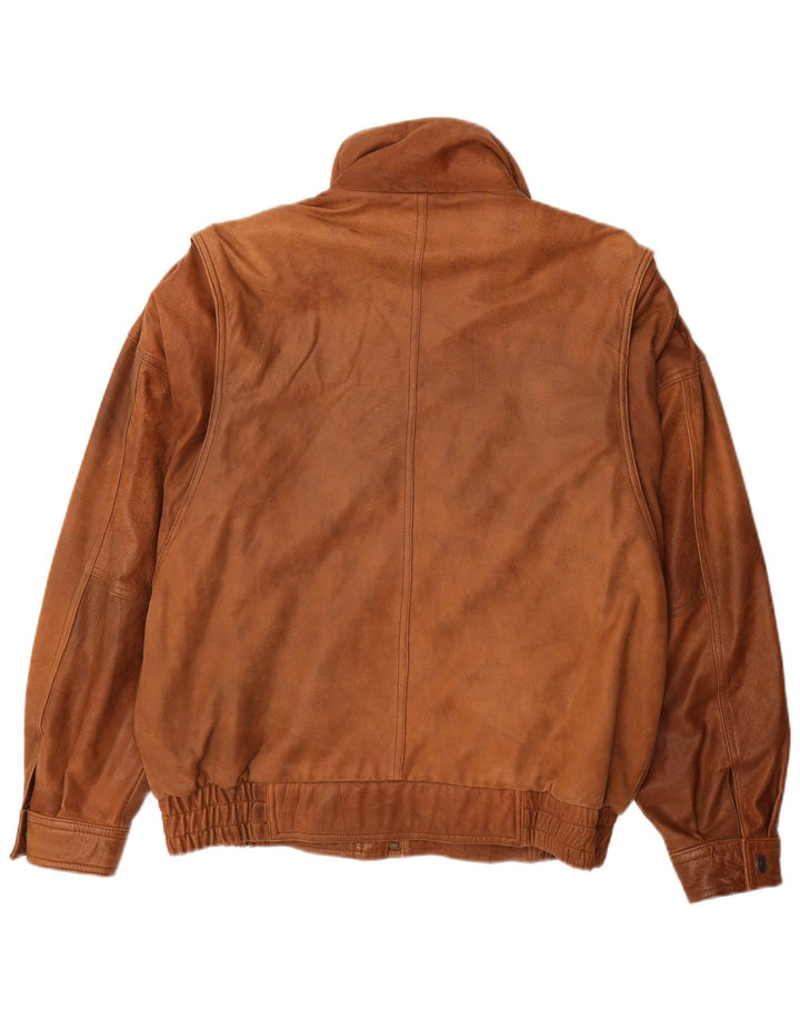 CARLO COMBERTI Veste en Cuir Homme IT 48 Cuir Marron Moyen