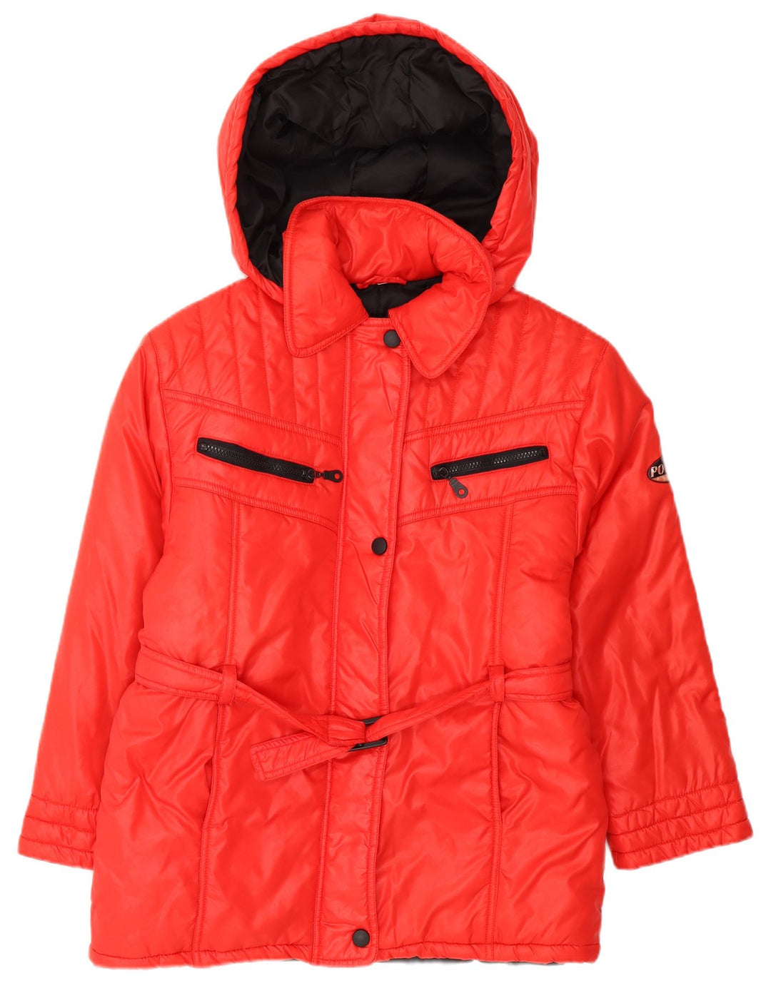 Veste matelassée à capuche vintage filles 15-16 ans Polyamide rouge