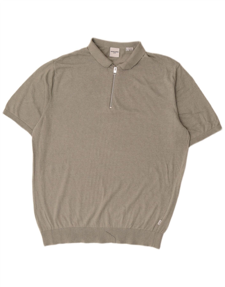 Jack & Jones Polo à manches courtes pour homme 3XL Gris