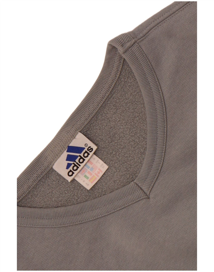 Adidas Sweat-shirt surdimensionné pour femme UK 10 Petit coton gris