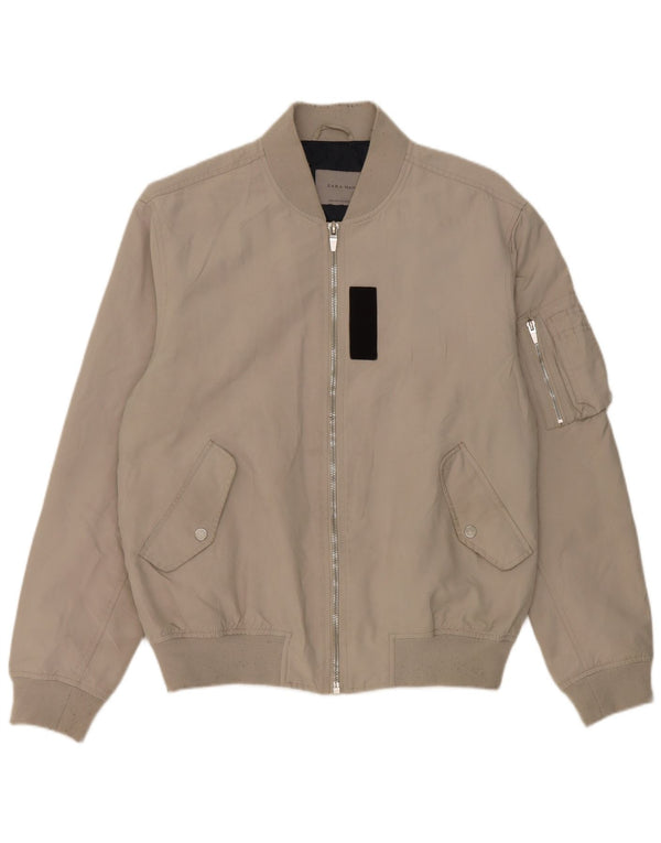 Zara Veste Bomber Homme UK 42 XL Gris Polyester