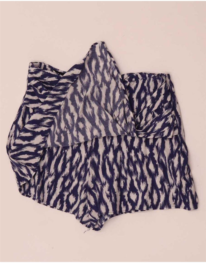 Zara Femme Jupe-short Large W30 Violet Ikat Viscose